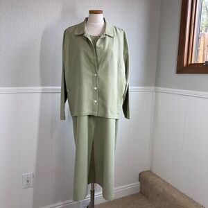 90s C.J. Banks Womens 2 Pc Dress Set 18W Jumper Jacket Modest Lagenlook Cottage